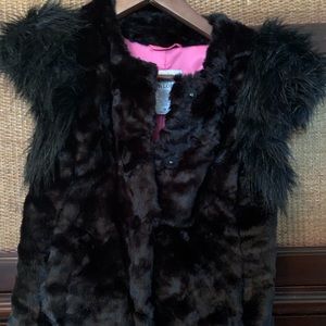 Black Faux Fur Vest